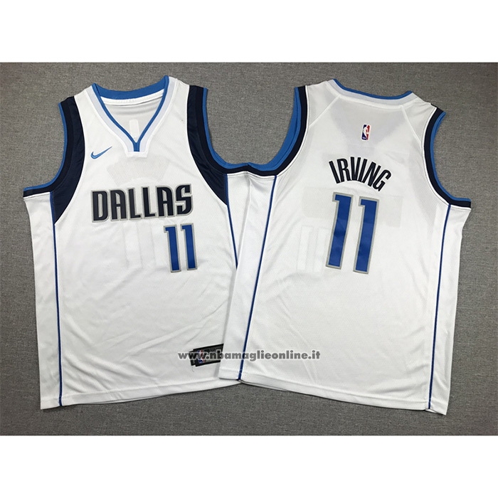 Maglia Bambino Dallas Mavericks Kyrie Irving #11 Association 2022-23 Bianco